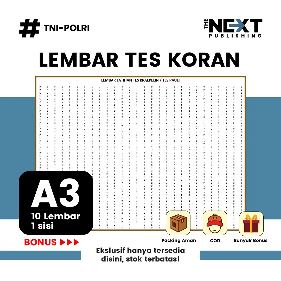 Lembar tes koran/Tes kreapelin/Tes Pauli