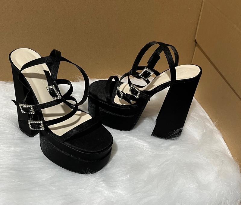Product Introduction of giày cao gót nữ sandal 15cm chất vải satin bóng mịn êm chân 5