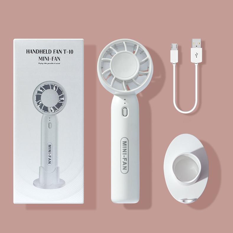 Quạt cầm tay mini quạt ba tầng quạt cầm tay đế nhỏ gọn phụ kiện sạc USB có thể dùng làm giá đỡ điện thoại di động... 8