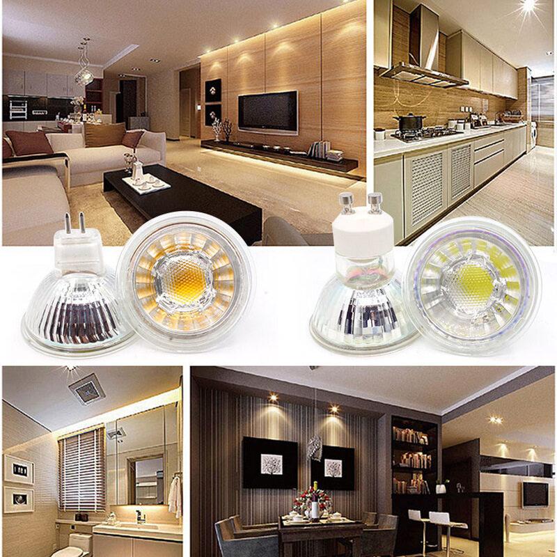 Product Introduction of 5Pcs 5W MR16 GU10 Spotlight Glass body AC 220V dimmable COB LED bulb warm white cold white 34