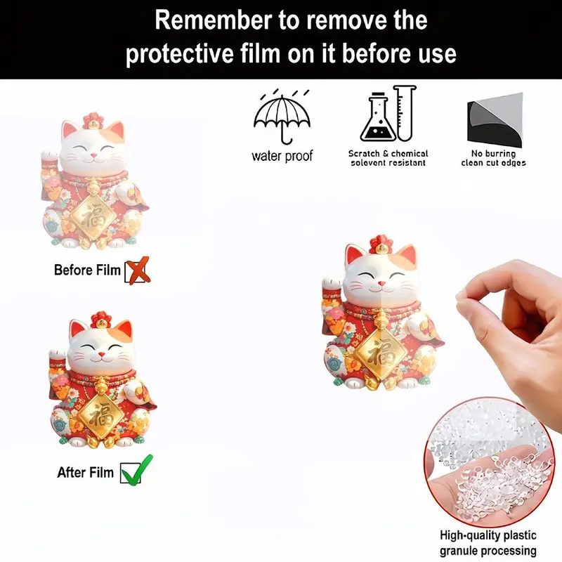 2D Acrylic Flat Ornament, 1 Count Cat/girl Design Desktop Spring Decoration, Home Decoration Ornament, Car Ornament, Festival Gift 7