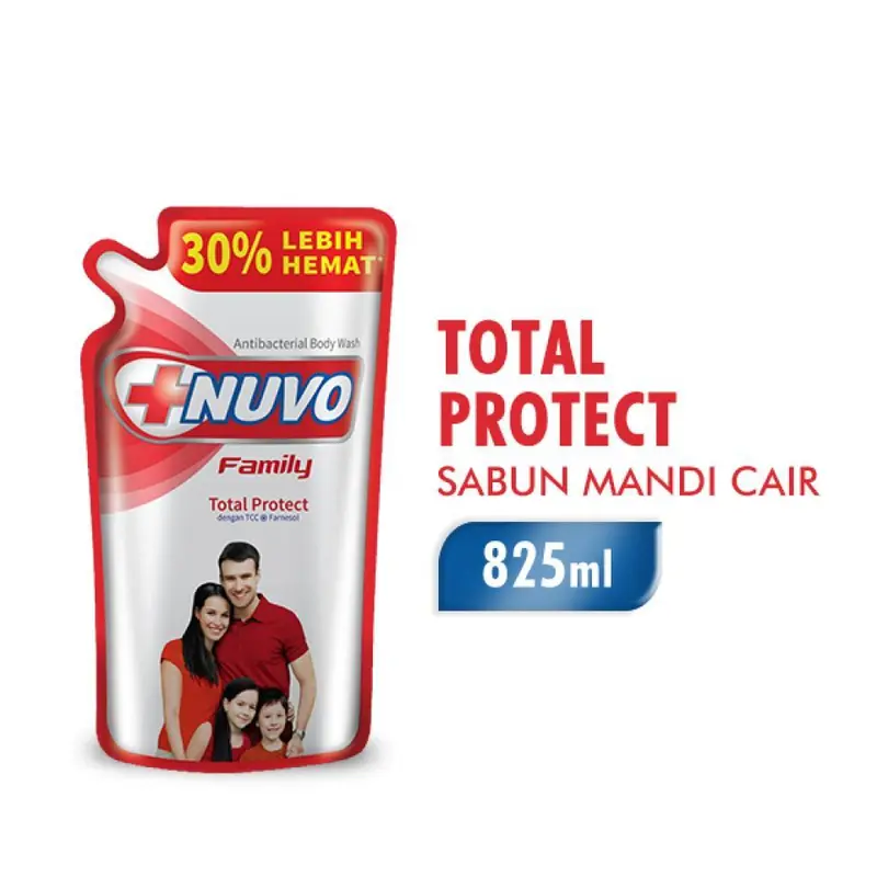 [DAPAT 2] Nuvo Family Sabun Mandi Cair Merah Total Protect Pouch 825 ml 825ml 1pcs 2pcs dbb 2