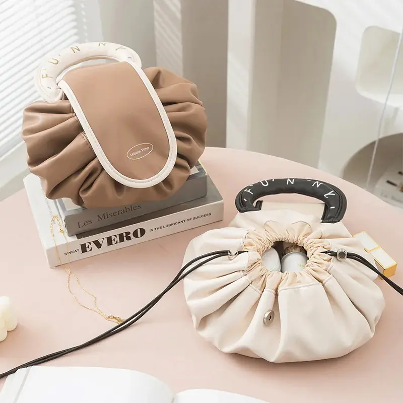 Túi Đựng Mỹ Phẩm, Túi Trang Điểm Cầm Tay Thời Trang, Dành Cho Phụ Nữ, Dung Lượng Lớn, Thích Hợp Đi Du Lịch, Túi Đựng Mỹ Đồ Vệ Sinh Cá Nhân Giặt Đồ, Dây Rút Nữ, Túi Đựng Mỹ Phẩm Chống Nước Bag