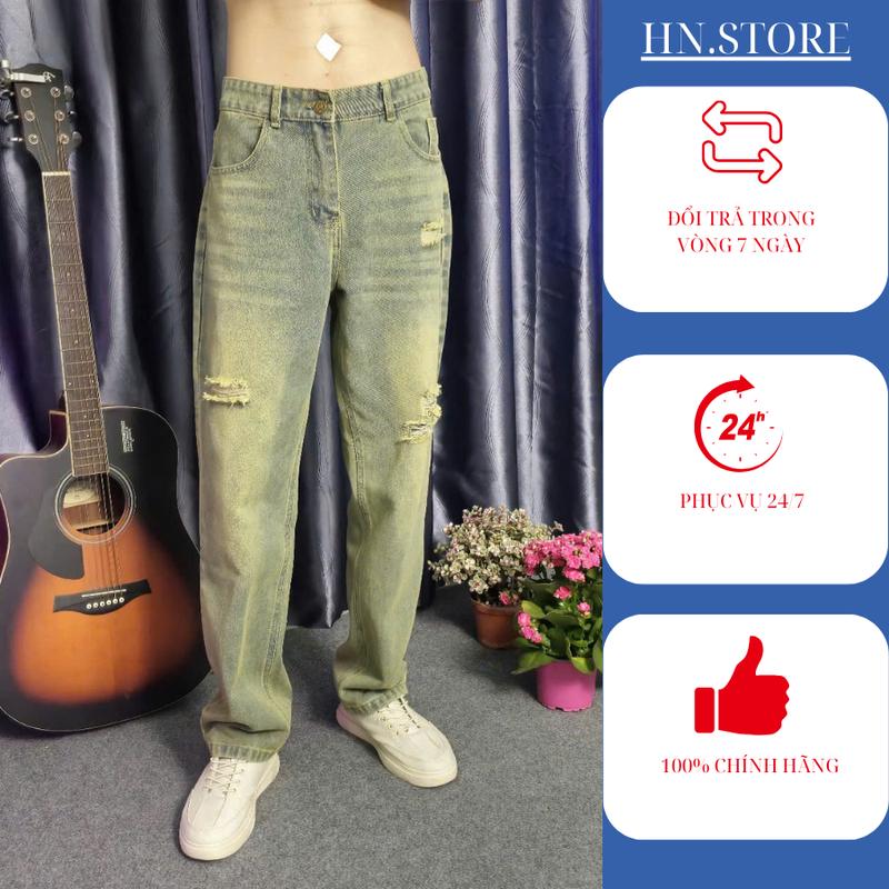 HN.STORE Quần jean nam baggy ống suông rộng HN.STORE chất jean mềm cao cấp phong cách HÀN QUỐC N05 Menswear Pants XANH RETRO XÁM jean cao cấp ko phai mầu size S - 4XL