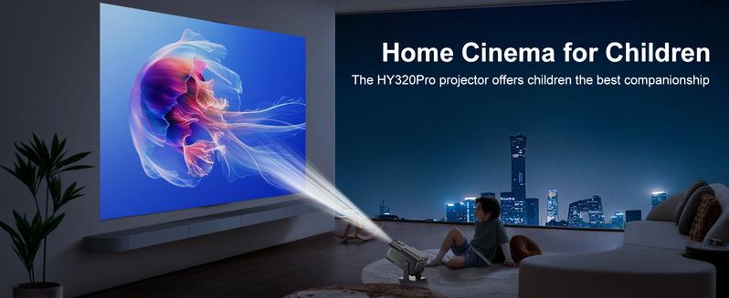 Product Introduction of Máy Chiếu Mini, Salange HY320PRO, với Wifi và Bluetooth, Ứng dụng tích hợp, 4K và 1080P, Máy chiếu mini gốc, 20000 Lumen, Hệ điều hành Android 11.0, Chân đế Có Thể Điều Chỉnh 270 °, Auto Keystone, Máy chiếu pk HY300, Nâng cấp 2025 14