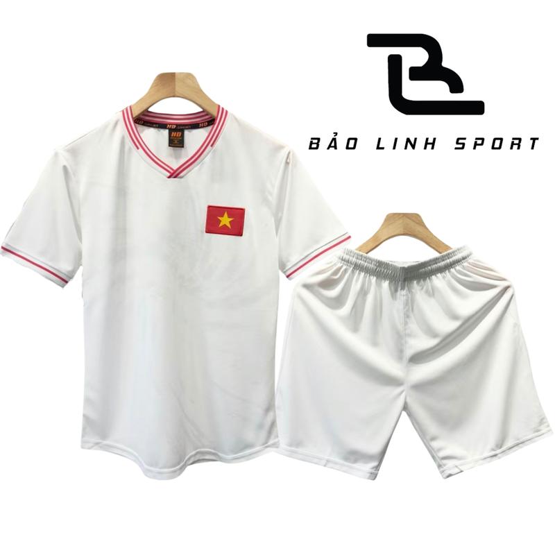 Quần Áo Bóng Đá Đồ Đá Banh Việt Nam Trắng Nam Nữ Mới Nhất 2024 Thun Mè Cao Cấp Không Nhăn Không Xù Lông Bảo Linh Sport