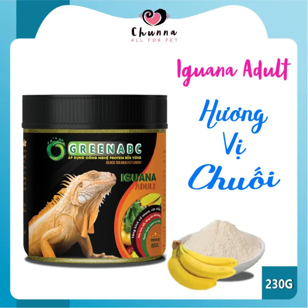 Thức ăn IGUANA TRƯỞNG THÀNH VỊ CHUỐI - Rồng Nam Mỹ trưởng thành vị chuối từ 1m trở lên