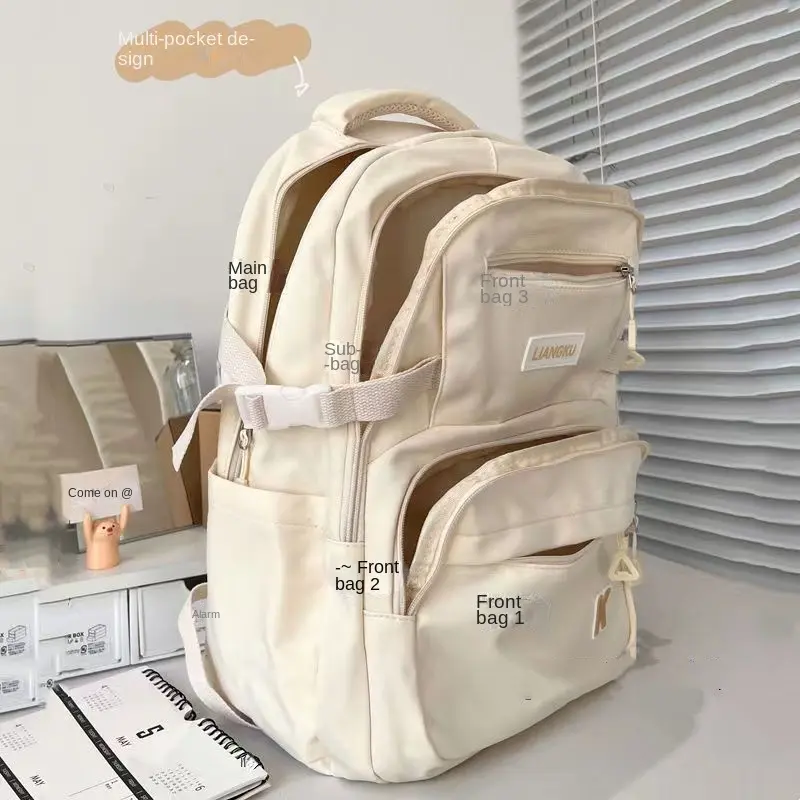 Cặp Sách Sức Chứa Lớn, Phong Cách Hàn Quốc, Thích Hợp Cho Học Sinh Trung Học Ba Lô 5