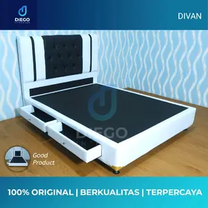 Divan Dipan Laci Sandaran Full Rangka Untuk Kasur Matras