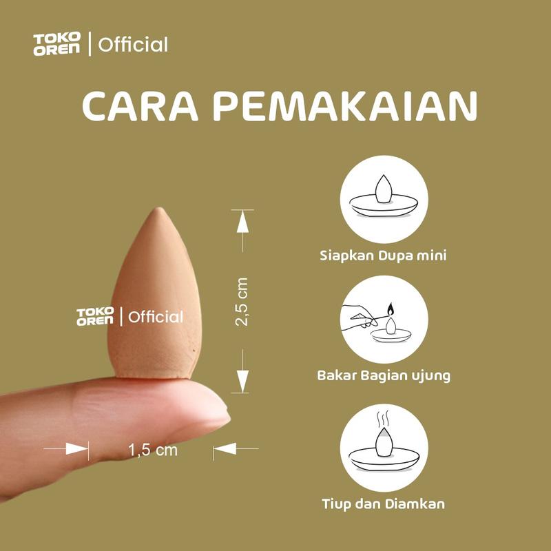 COFFEE - Isi 40 pcs Dupa Mini Pelor Kerucut Asap bawah Oudthentic Bunga 3