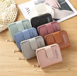 Dompet Lipat Zipper Compact Wanita Korean Style Kartu dan Koin