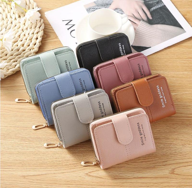 Dompet Lipat Zipper Compact Wanita Korean Style Kartu dan Koin 0
