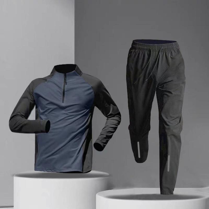 Bộ Đồ Thể Thao, Quần Áo Tập Gym Chạy Bộ Cho Nam, Bộ Sưu Tập Mùa Xuân, Nhanh Khô, Bó Sát Vừa Vặn, Dài Tay, Thích Hợp Để Chạy Bộ Buổi Sáng, Tập Luyện, Đi Xe Đạp Mùa Xuân Và Mùa Thu