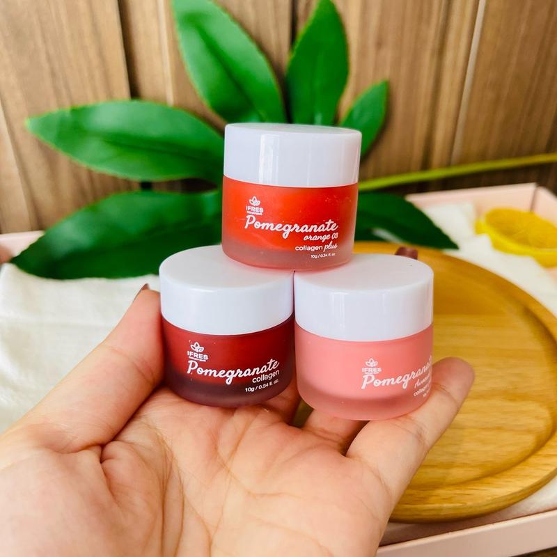 Combo 03 son dưỡng Lựu đỏ, Lựu cam, Lựu bơ Collagen cải tiến - Bảo hành kèm thẻ và muỗng lấy son - Nữ, Trang Điểm Son Môi Women
