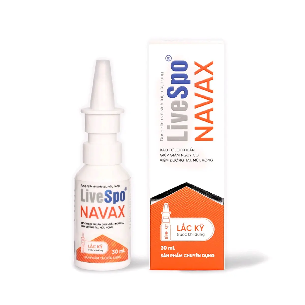 nước muối sinh lý chứa bàl lợi khuẩn livespo Navax  . Giúp làm sạch và phòng ngừa các bệnh về tai mũi họng