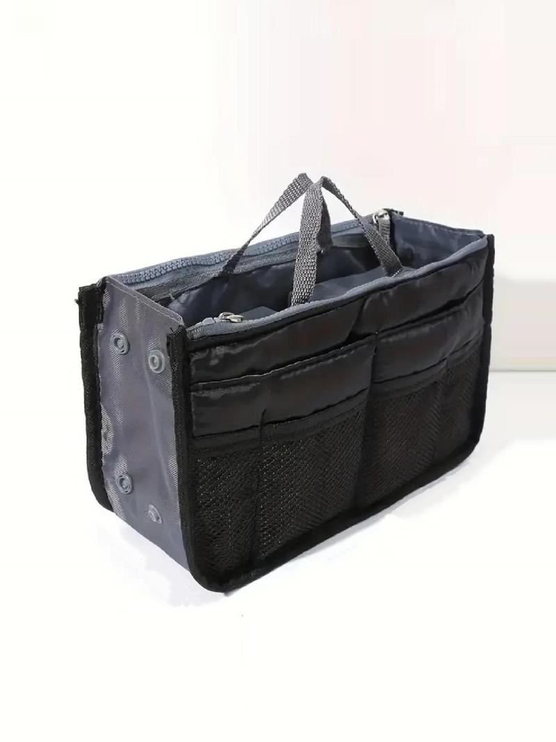 Product Introduction of Spring Basic Solid Color Multi-functional Handheld Storage Bag, Portable Bag Organizer for Travel, Casual Trendy Versatile High-quality Daily Commuting Bag 4