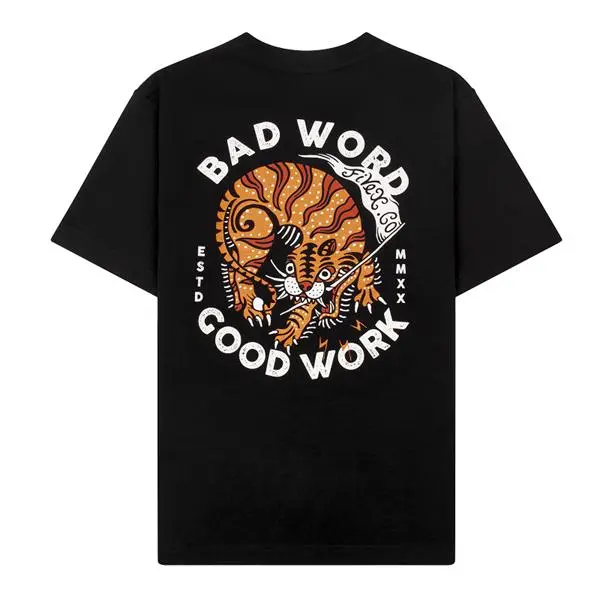Áo thun Fivex BAD WORK GOOD WORK-Black-Cotton /Unisex/Cotton Regular Fit - Menswear