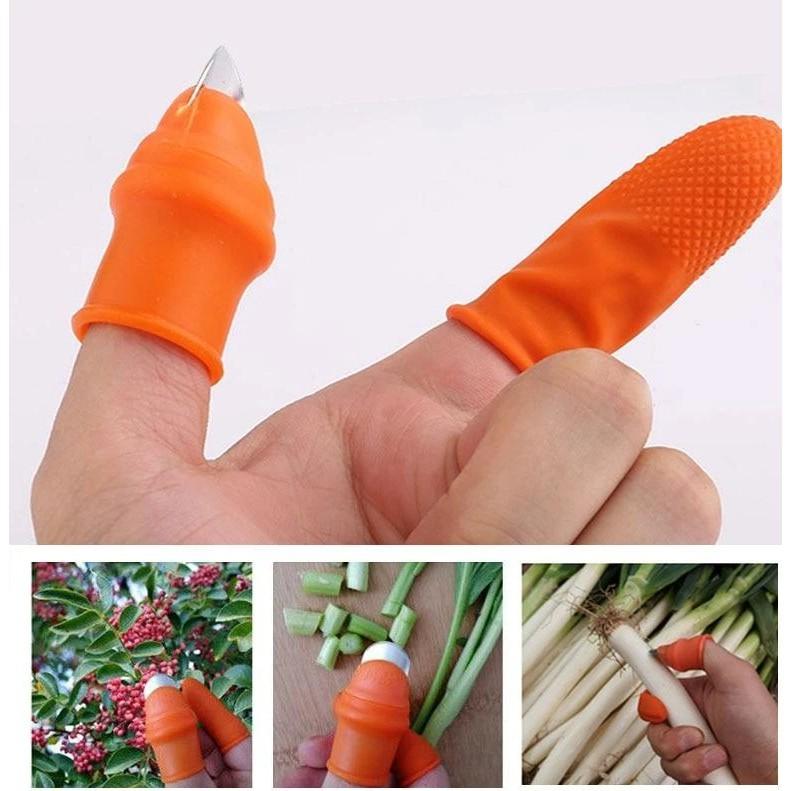 Găng tay bấm, ngắt, hái rau chuyên dụng, bộ móng hái rau tiện lợi, bô móng hái rau 5 ngón dùng cho nam và nữ