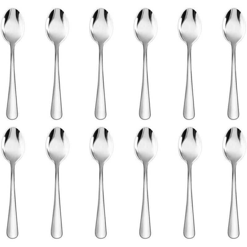 Product Introduction of 12 Pack Little Coffee Spoons, 410 Stainless Steel Mini Spoons for Demitasse Espresso Daily Use, 4.04 Inches 16