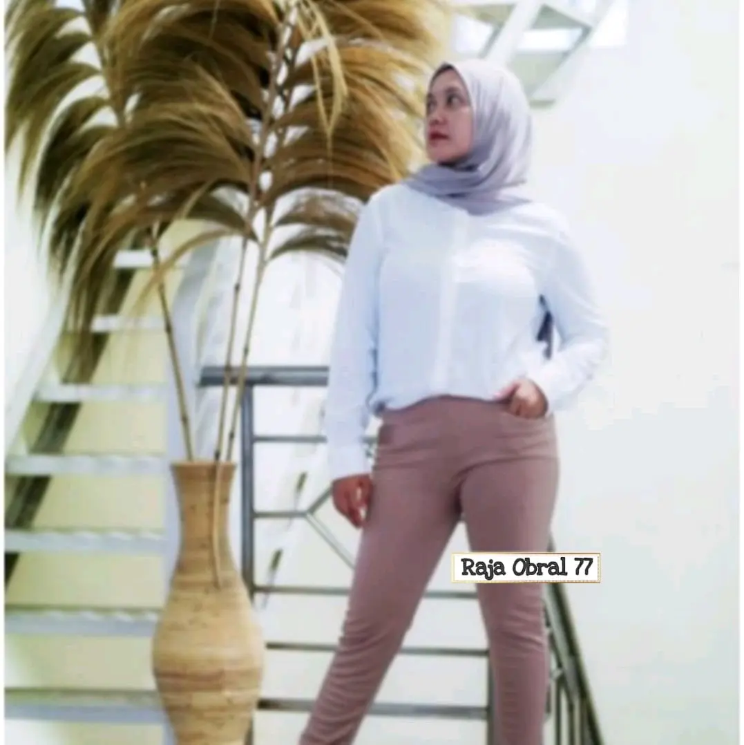 Celana Kerja Wanita Pinggang Karet HIGWAISH