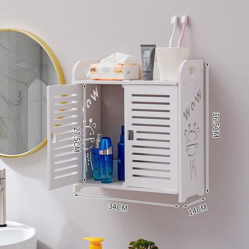 Tủ Nhà Tắm, Tủ Đựng Mỹ Phẩm, Tủ Đựng Thuốc Gia Đình, Kệ Đựng Gia Vị Treo Tường Tặng Kèm Miếng Dán Chắc Chắn Không Cần Khoan. Chống Nước.