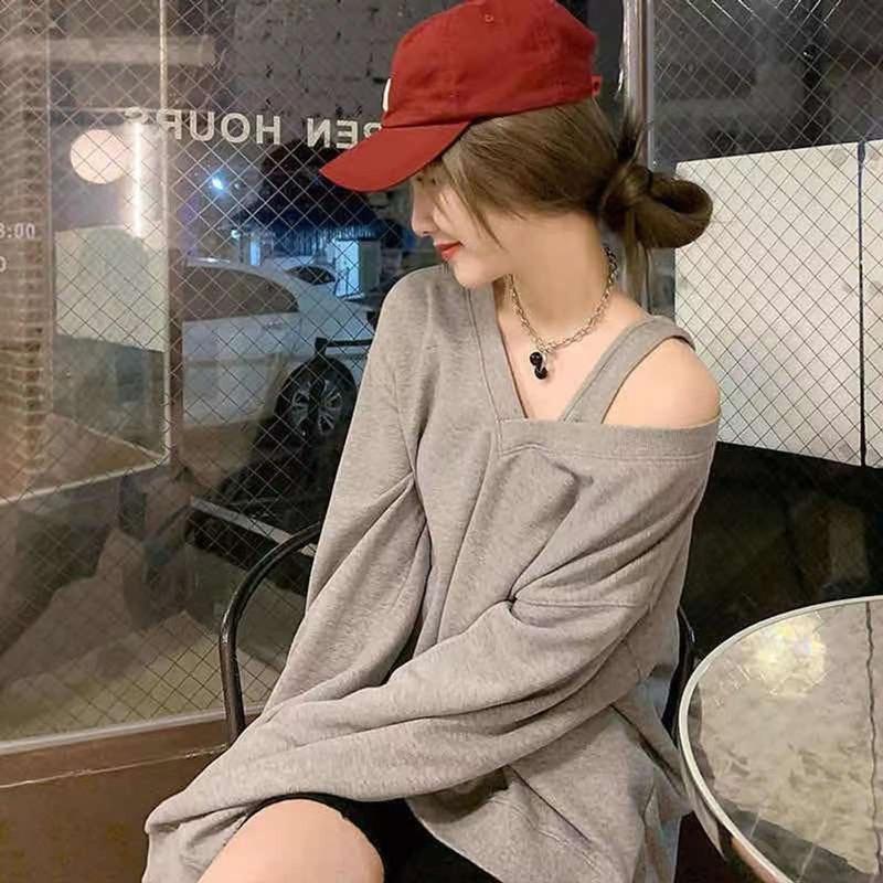 Áo nỉ nữ áo sweater nữ trễ vai chất nỉ cotton xịn xò A128 SUTANO 6