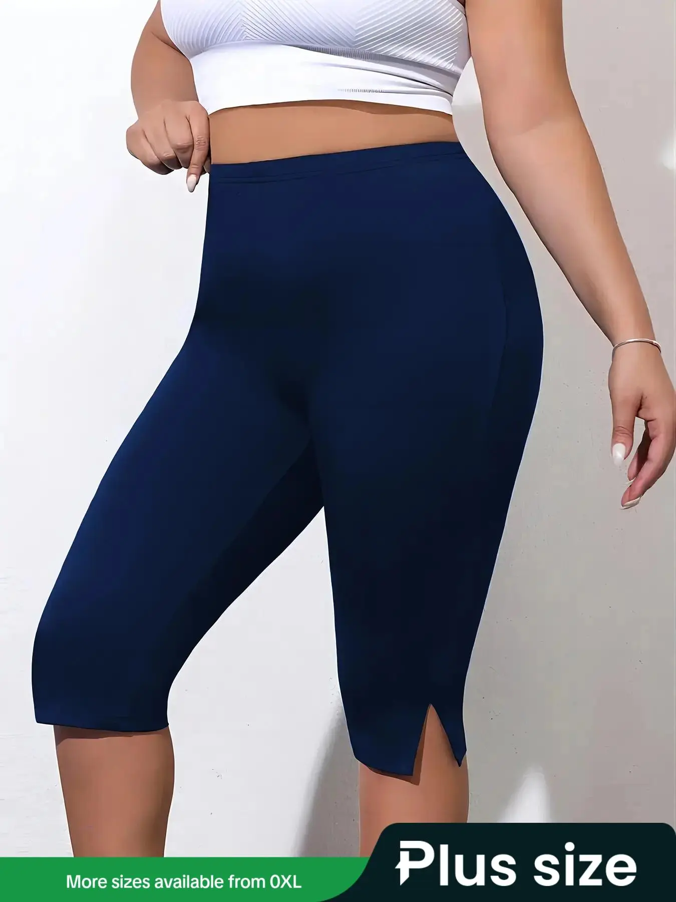 【Plus Size】 Solid Color Skinny Shorts, Casual Comfy Breathable Tight-fitting Shorts for Daily Wear, Women's Bottoms for Summer