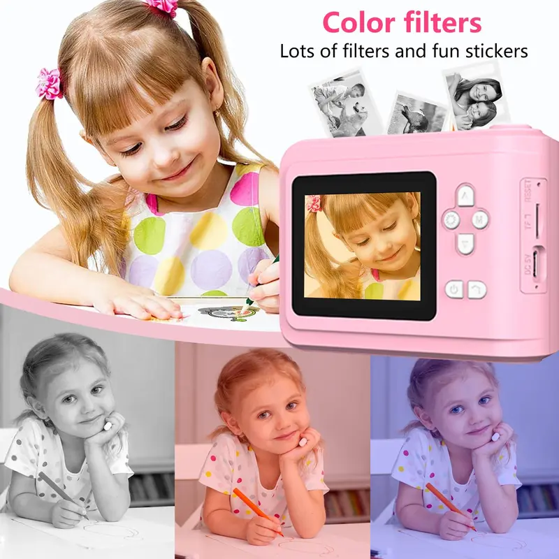 Instant Print Camera, 1 Count 1080P HD Instant Print Camera for Kids, Digital Camera for Kids, Ideal Gifts for Boys & Girls 6