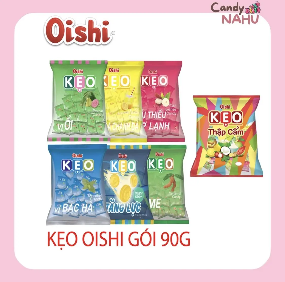 Kẹo Oishi nhiều vị gói 90G ĂN VẶT ĐẬU 86