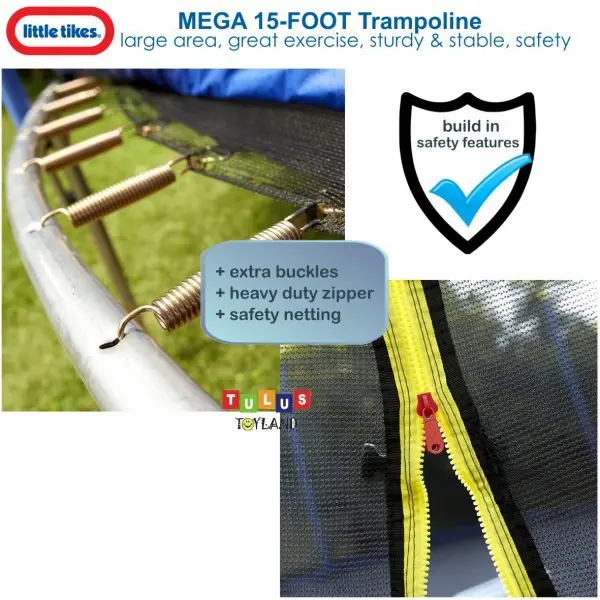 Little Tikes Mega 15 Foot Trampoline Trampolin besar 15 FT Playground Outdoor Olahraga Anak 4