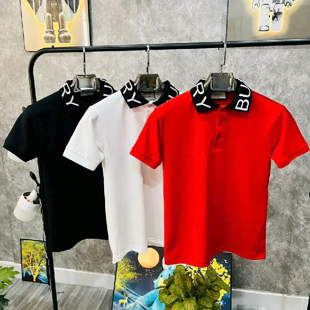 Áo thun polo nam cổ dệt chữ BU chất vải cotton gai mềm mịn thoáng mát 3 màu thời trang trẻ trung-GIN MAN STORE Menswear Có Cổ Shirt Cộc Tay