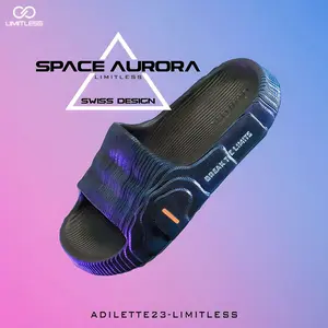 Sandal Slip On Aurora Pria Sendal Cowok Luar Ruangan Modis Kekinian Aurora Shoes Glossy Empuk Karet Selop