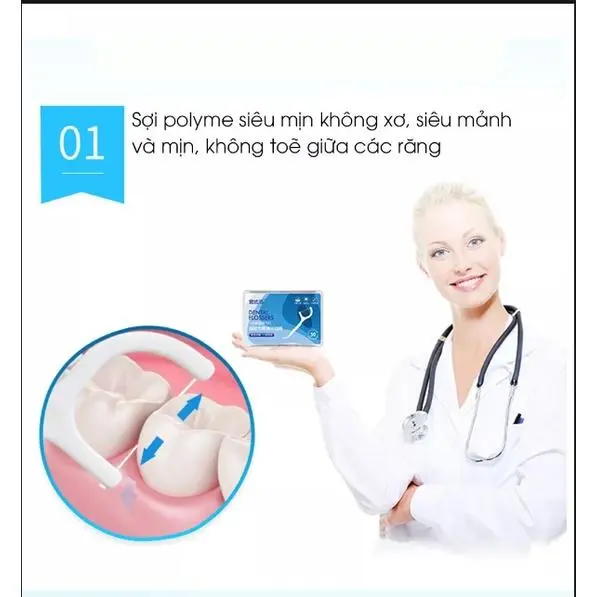 Combo 15 Hộp Tăm Chỉ Nha Khoa, sợi mảnh vệ sinh kẽ răng chân nướu 5
