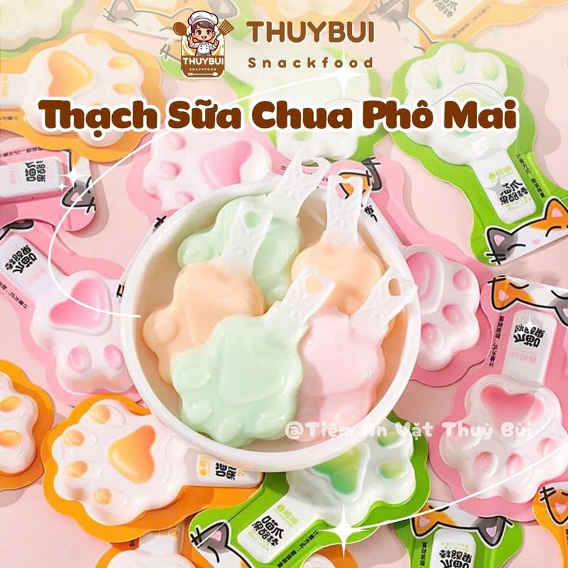 Thạch Sữa Chua Phô Mai Mix Vị 1KG , Thạch Que Kem Trái Cây, Thạch Hình Chân Meo Trái Cây 3D Hottrend