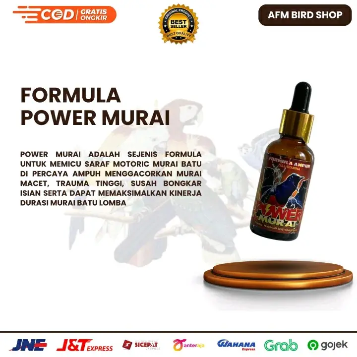 AFM Power Murai 20 ml Vitamin Burung Murai Batu Biar Gacor Fighter Trotolan Doping Penggacor Burung Murai Batu Suplemen Lomba Burung Obat Burung Murai Serak Macet Bunyi Mabung Booster Stamina Lomba Murai Batu Burung Murai Gacor Gantangan Juara 1