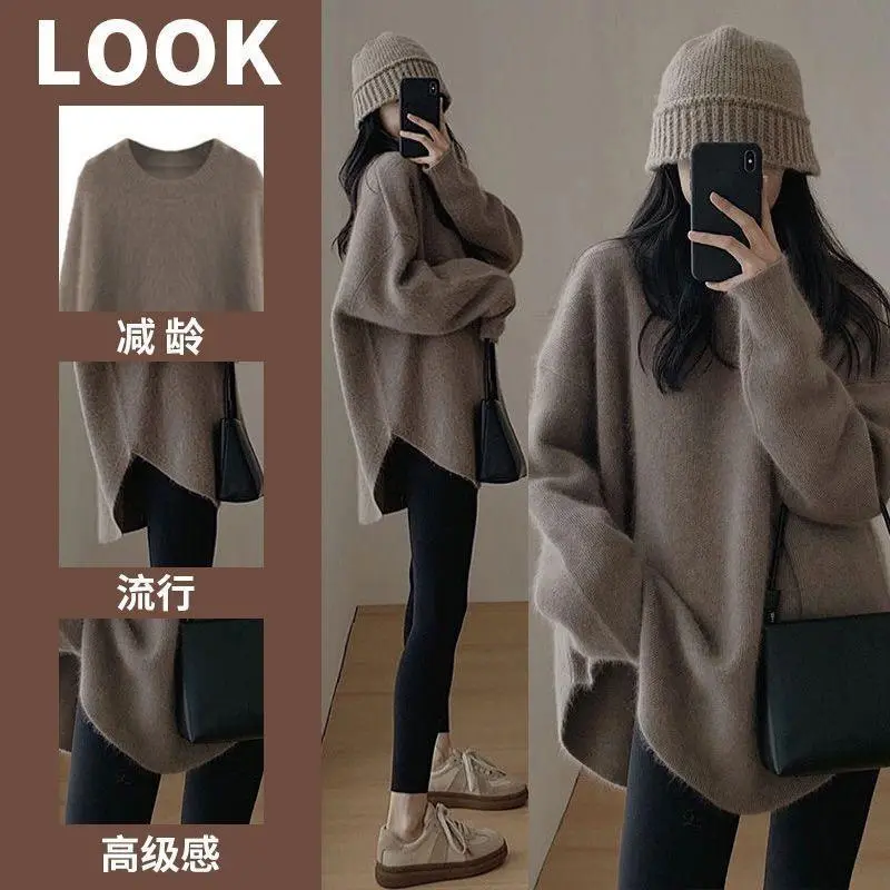 Áo len dáng rộng đuôi tôm basic ulzzang hàng Quảng Châu, áo len Hàn Quốc thu đông hottrend co giãn (CÓ BIG SIZE) SP69
