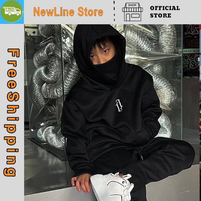 Bộ quần áo Hoodie cao cổ, Hoodie ninja bản trẻ chất nỉ bông dày dặn năng động Nam Nam Menswear Dài Tay