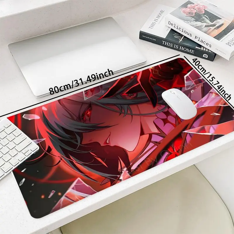 Anime Emotions Passionate Style Mouse Pad, Rectangle Gaming Mouse Pad, Non-Slip Rubber Base Stitched Edge Desk Pad for Home Office 3