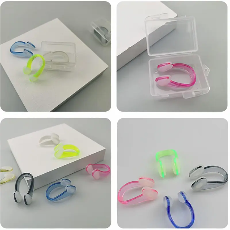Professional Swimming Training Soft Non-slip Nose Clip, 4 Counts/set Waterproof Comfortable Nose Clip, Swimming Accessories for Adults & Children 3