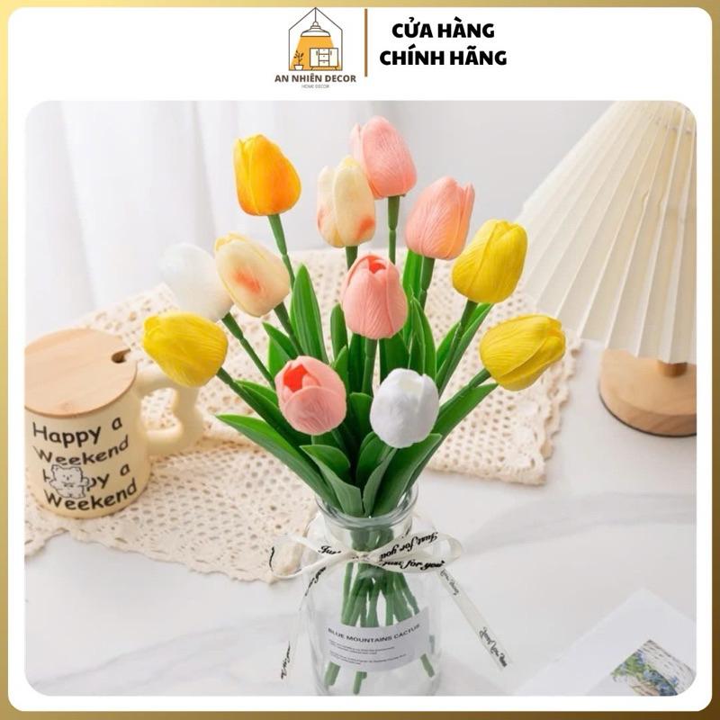 Hoa giả Hoa tulip nụ và nở rộ trang trí nhà cửa Decor phòng Phụ kiện chụp ảnh 0