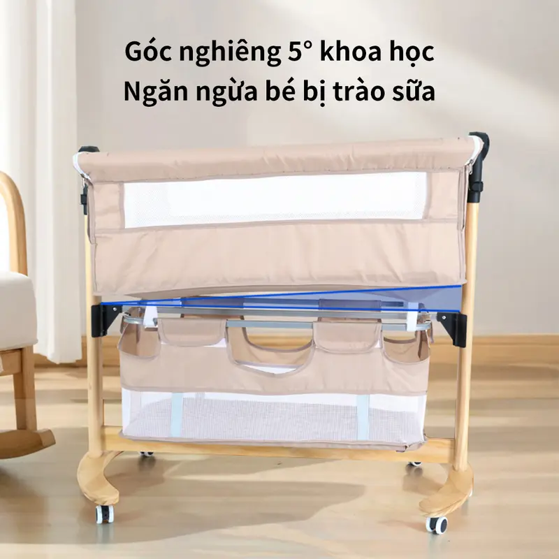 Nôi Cho Bé Sử Dụng Chân Gỗ Cao Cấp Thiết Kế Tinh Tế Mang Đến Sự Bền Đẹp và Thoải Mái Cho Giấc Ngủ Của Bé Voi 6