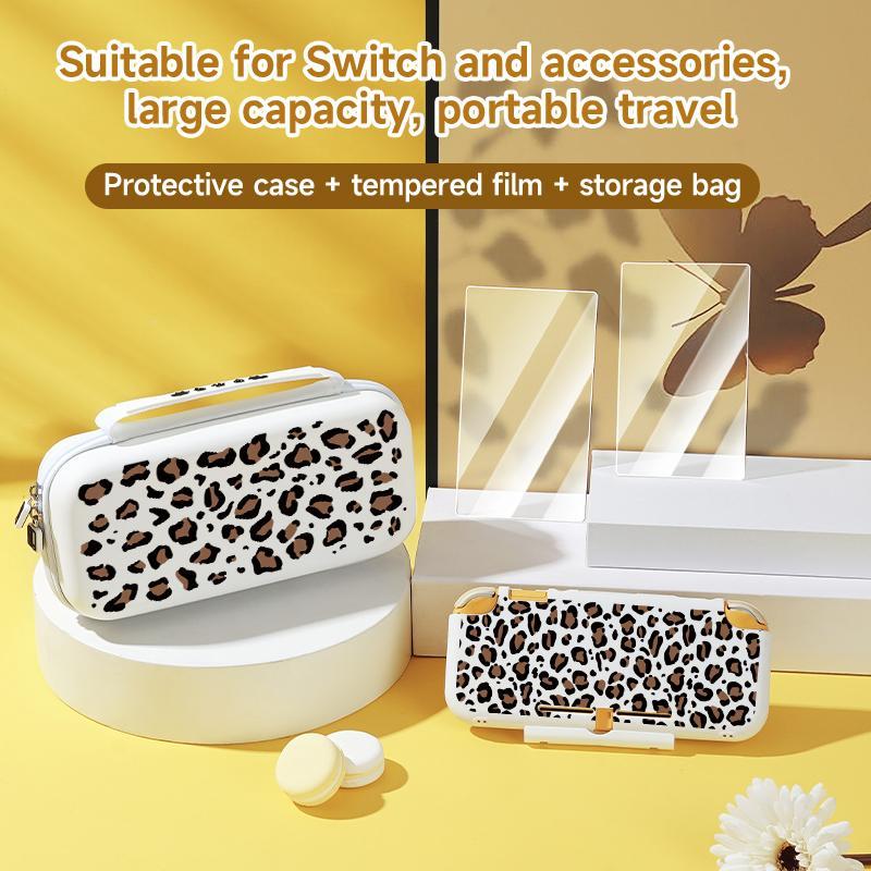 3-in-1 Switch Accessories, Portable Storage Bag & Switch Protective Case & Tempered Film, Large Capacity Travel Storage Bag for Switch NS/OLED 2
