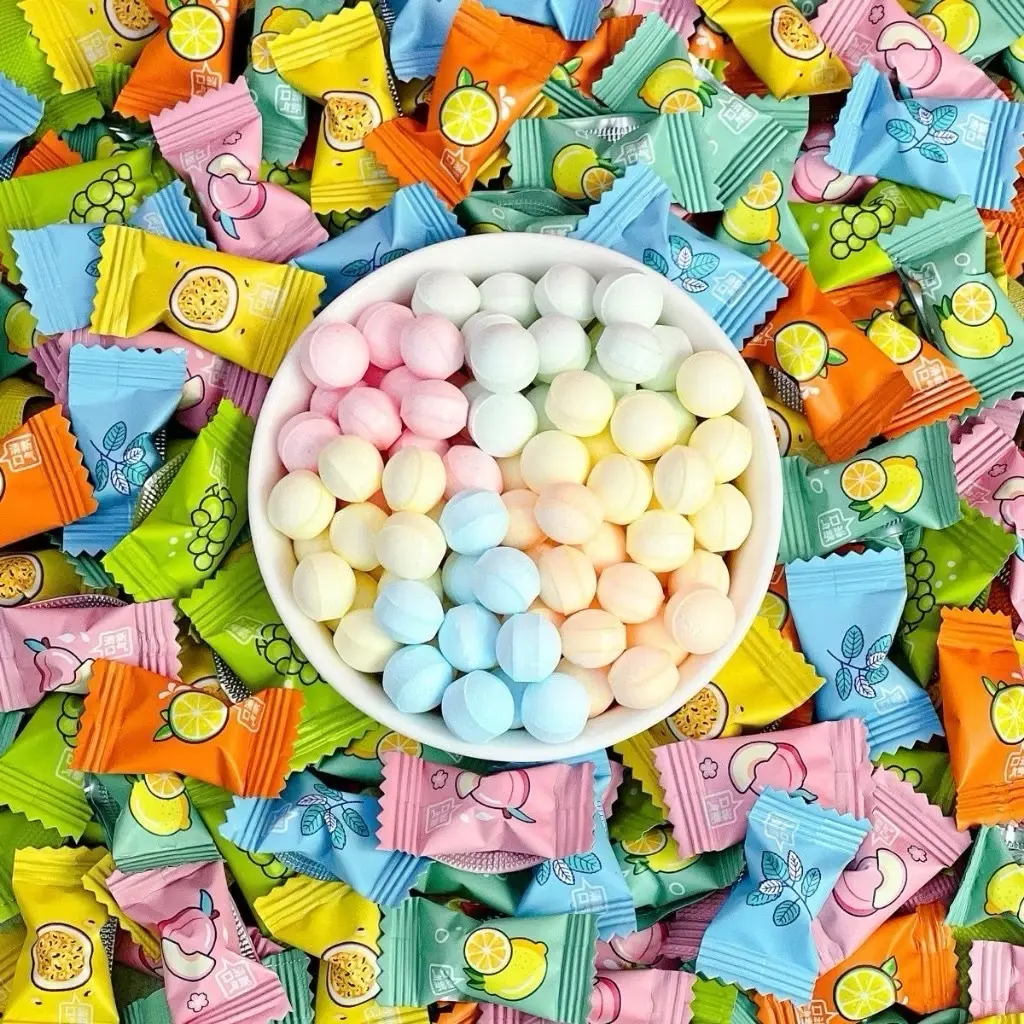 Kẹo C trái cây Mix nhiều vị ngậm the 12 vị Dâu, vải, đào, dưa hấu Candy - Ăn Vặt - Snack kẹo trái cây kẹo  vitamin