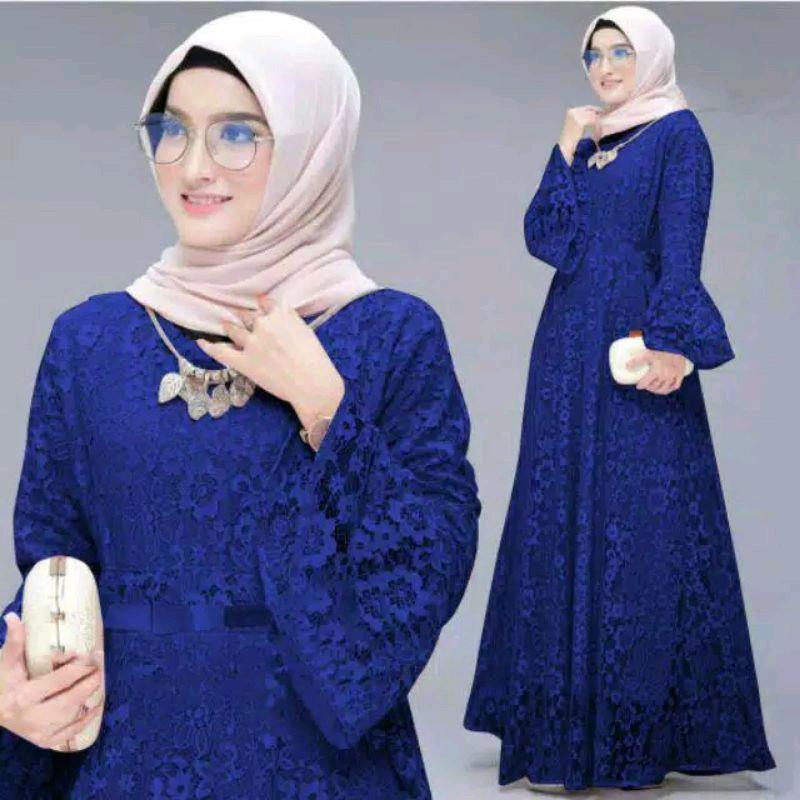 Maxi Dress Yunita Full Brukat Resleting depan (Busui friendly) Terbaru 2025 gamis Pesta gamis kondangan 5