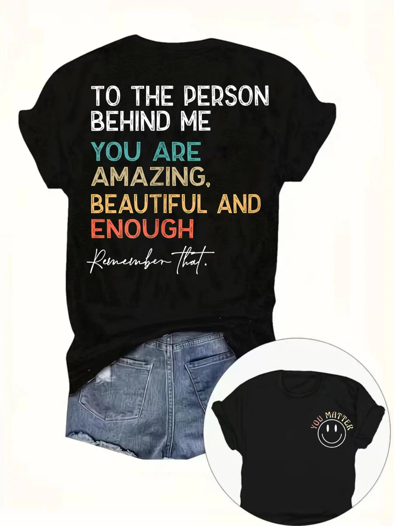 【Plus Size】 Cartoon & Letter Print Round Neck Tee, Casual Graphic Short Sleeve T-shirt for Summer, Women's Plus Clothing for Daily Wear