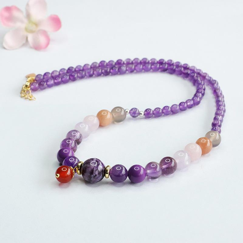 Product Introduction of Divine Nine Purple Fire Crystal Necklace for Dragon Year 4