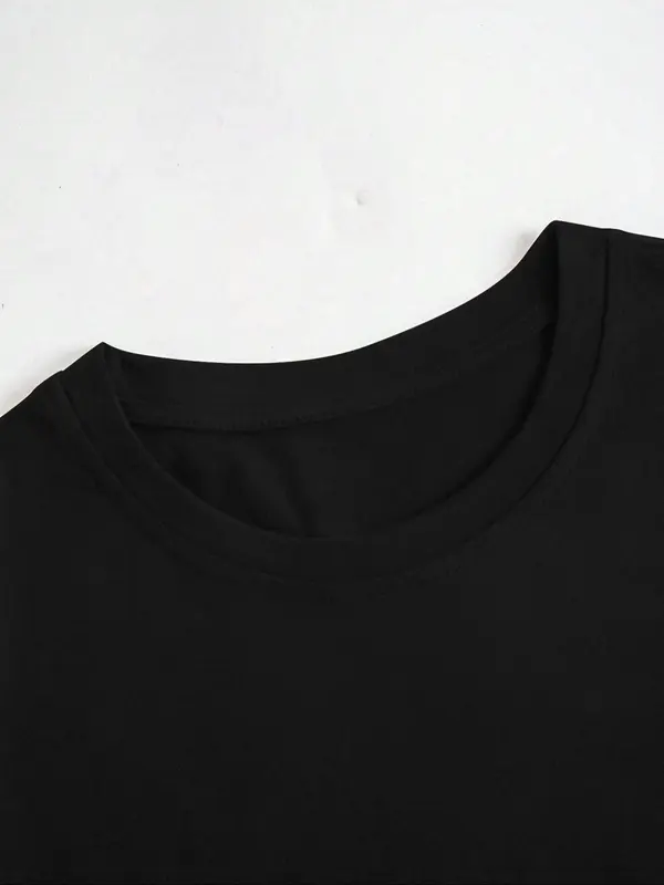 Men's Star Print Drop Shoulder Tee, Regular Fit Casual Half Sleeve Round Neck T-Shirt for Summer, Fashion Men's Top for Daily Wear 4