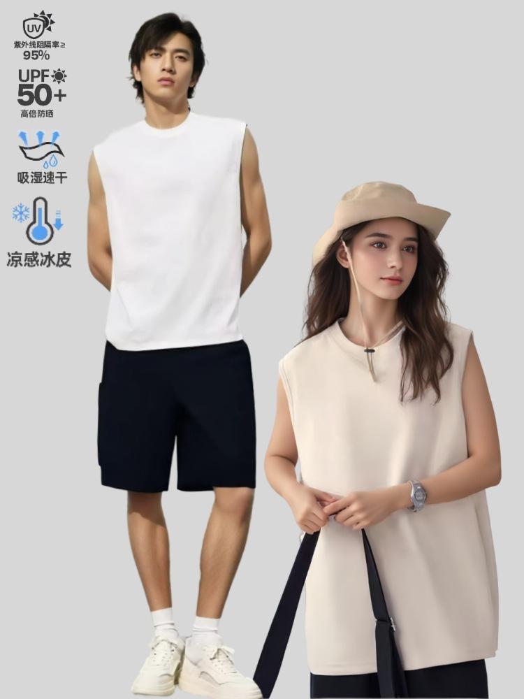 Product Introduction of Áo Vest Nam Dáng Rộng Màu Trơn 1 Mảnh Menswear Cổ Tròn 11