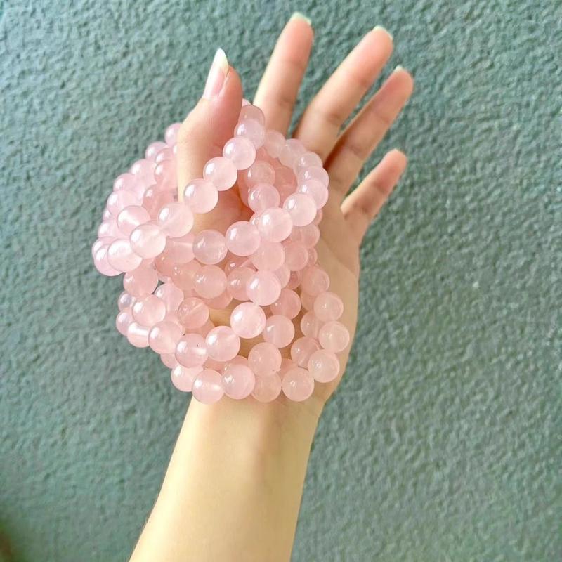 Product Introduction of Simple fashion accessories rose natural crystal bracelet for women sweet stripping powder horse shade bracelet single bangle simple fashion accessories 5