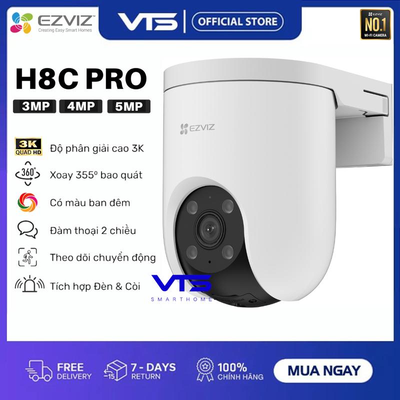  Camera Wifi EZVIZ H8C PRO 8MP H8C PRO 3K 5MP H8C PRO 4MP 2K+ H8C PRO 3MP 2K - Xoay 360 Độ Đàm thoại 2 Chiều Có Màu Ban Đêm H8C Seri 